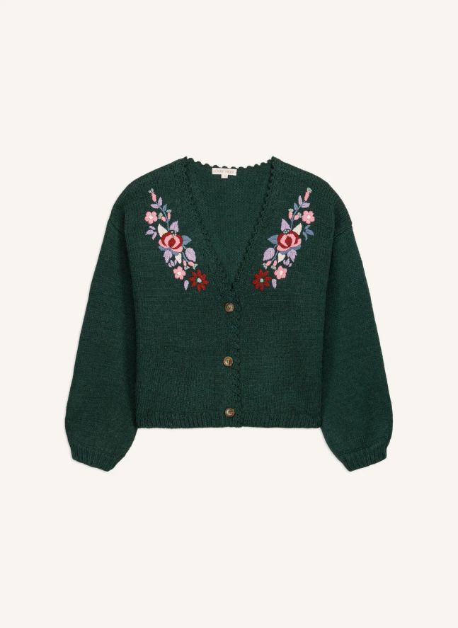 Cardigan Lunami Laine | Vert forêt
