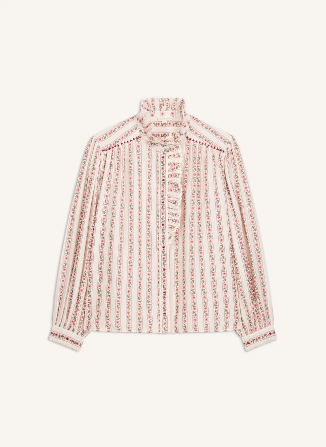 Blouse Rayures Cora Coton Bio | Crème