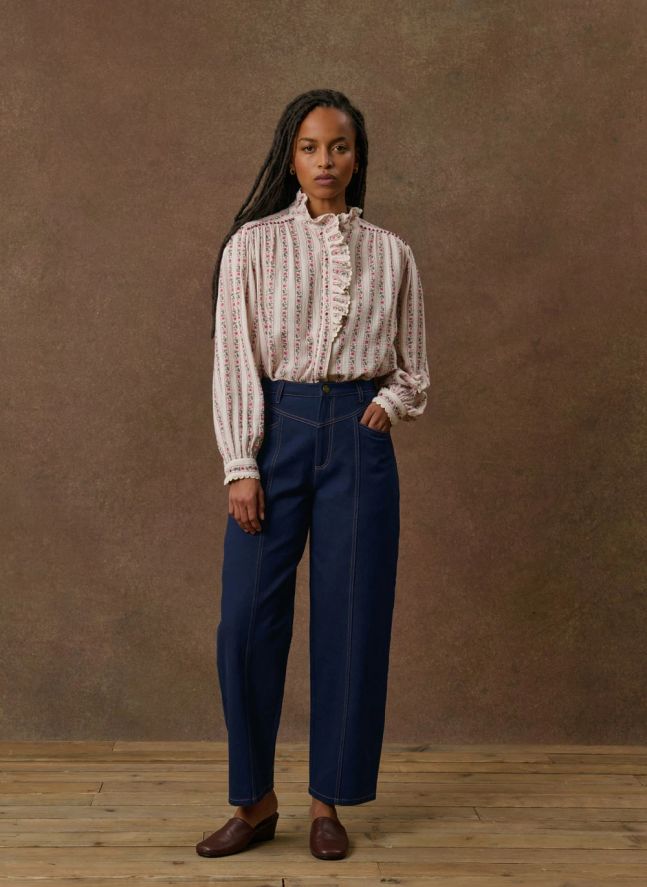 Blouse Rayures Cora Coton Bio | Crème
