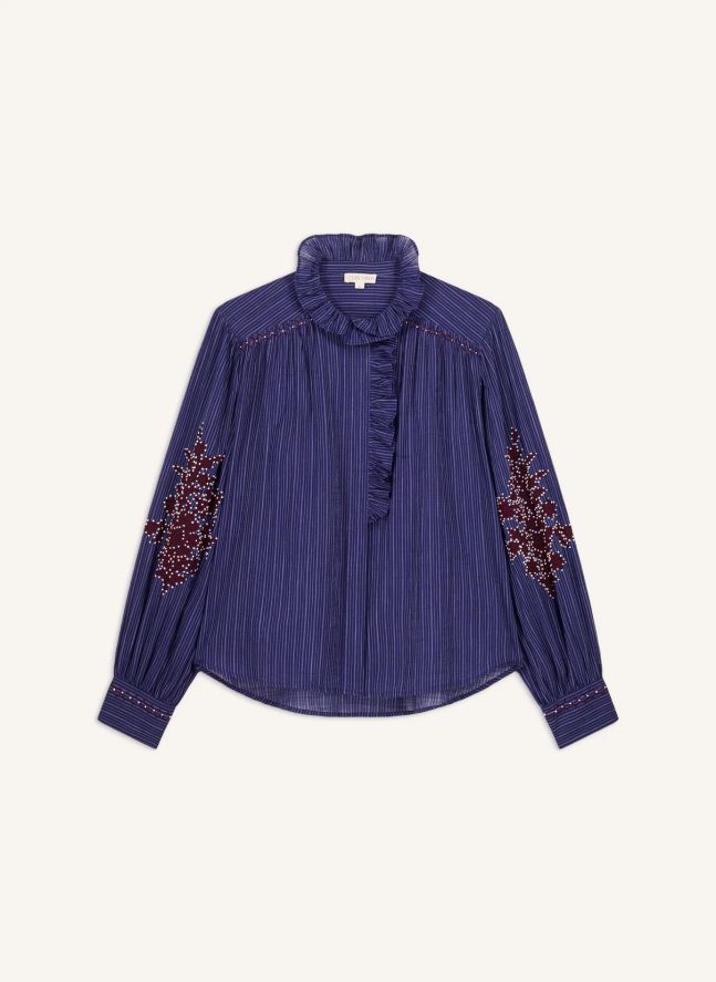 Blouse Cora Coton | Bleu marine