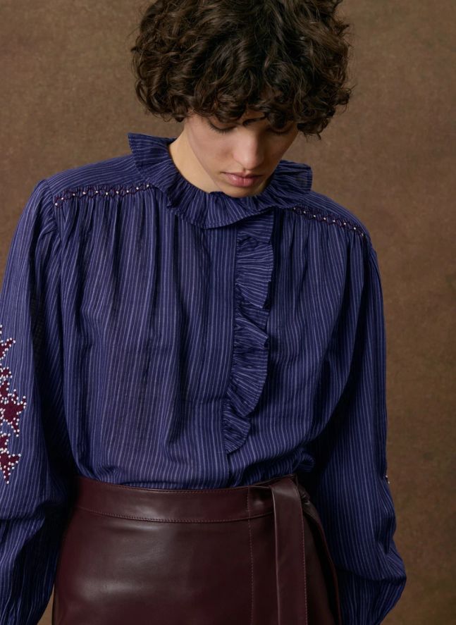 Blouse Cora Coton | Bleu marine