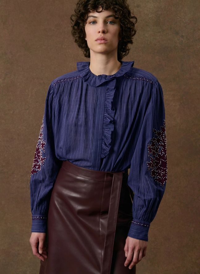 Blouse Cora Coton | Bleu marine