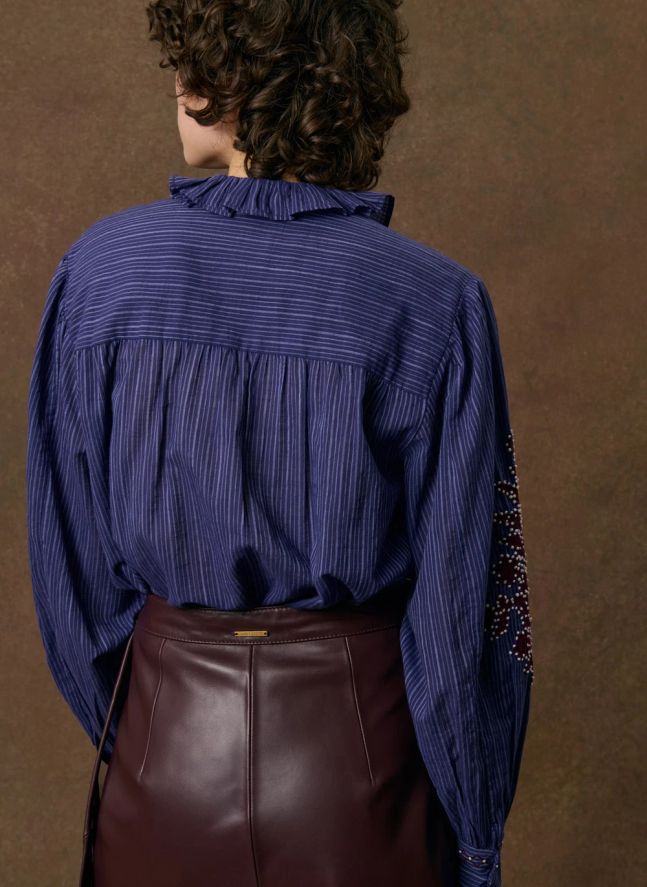 Blouse Cora Coton | Bleu marine