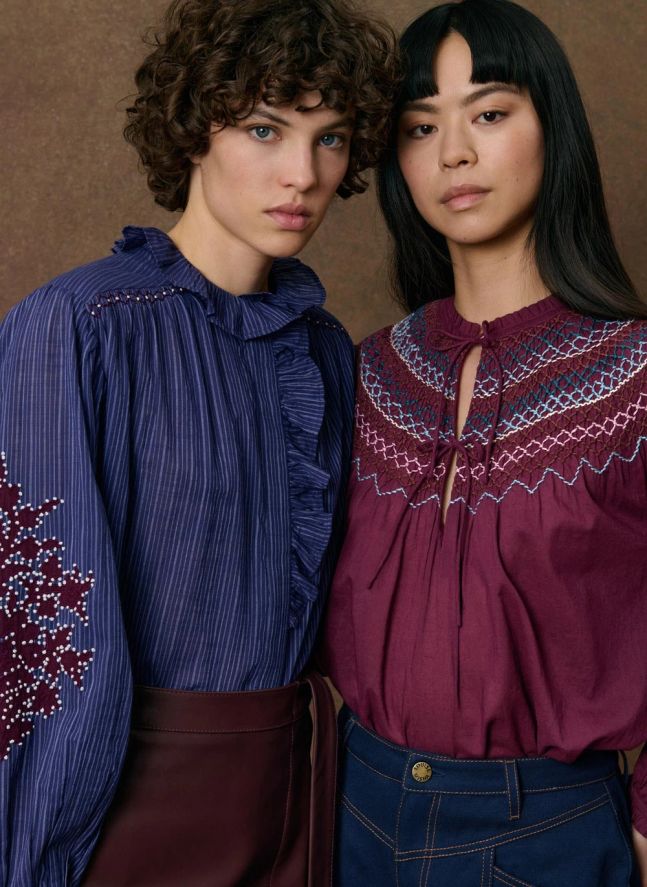 Blouse Cora Coton | Bleu marine