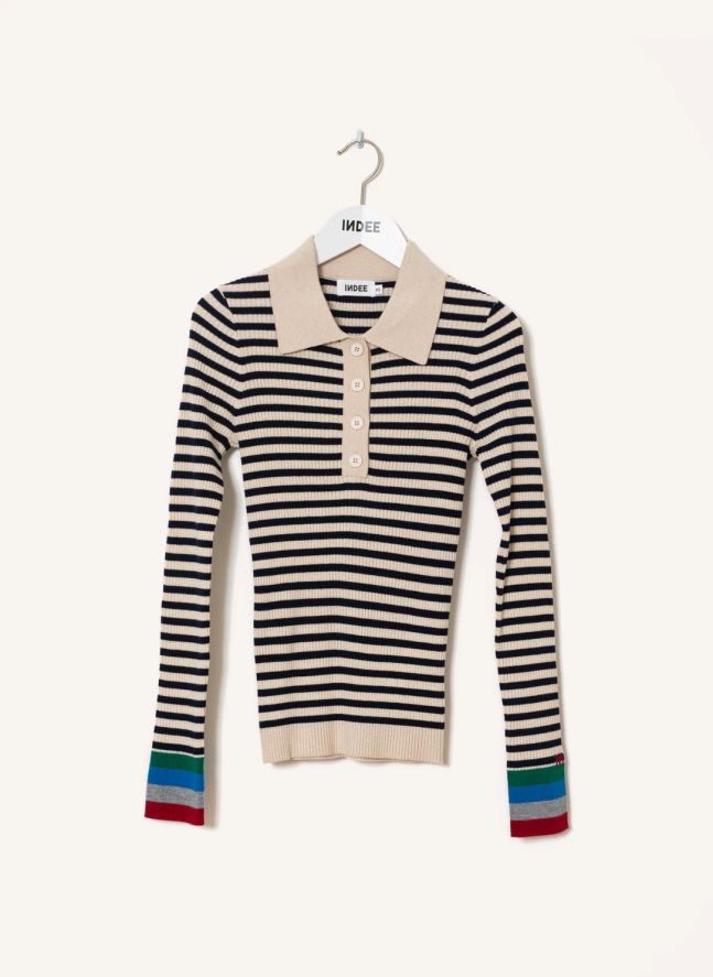 Polo Wallaby Rayé | Bleu marine