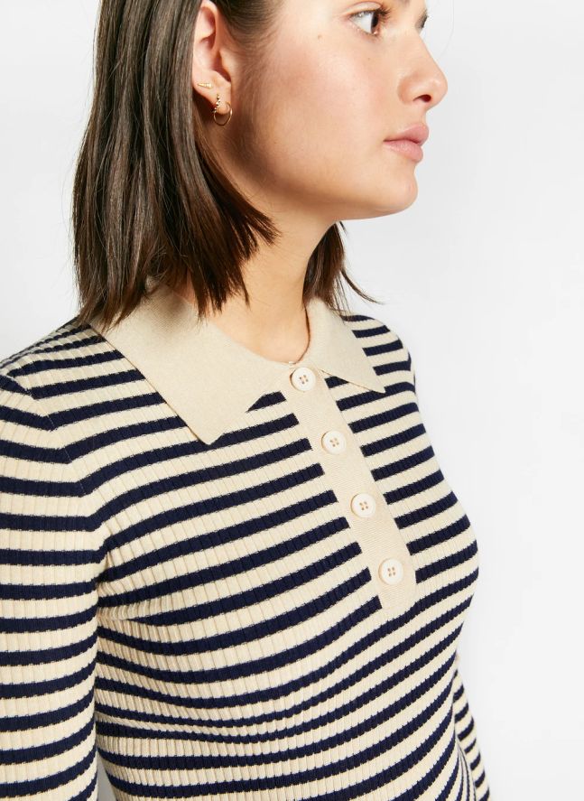 Polo Wallaby Rayé | Bleu marine
