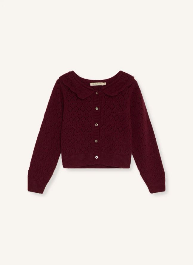 Gilet Luma Pointelle | Bordeaux