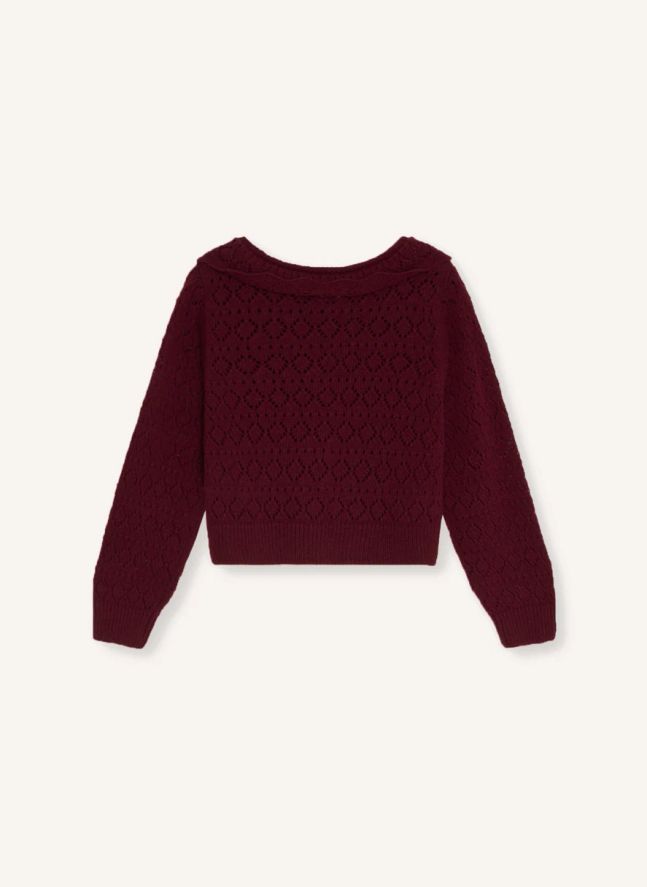Gilet Luma Pointelle | Bordeaux