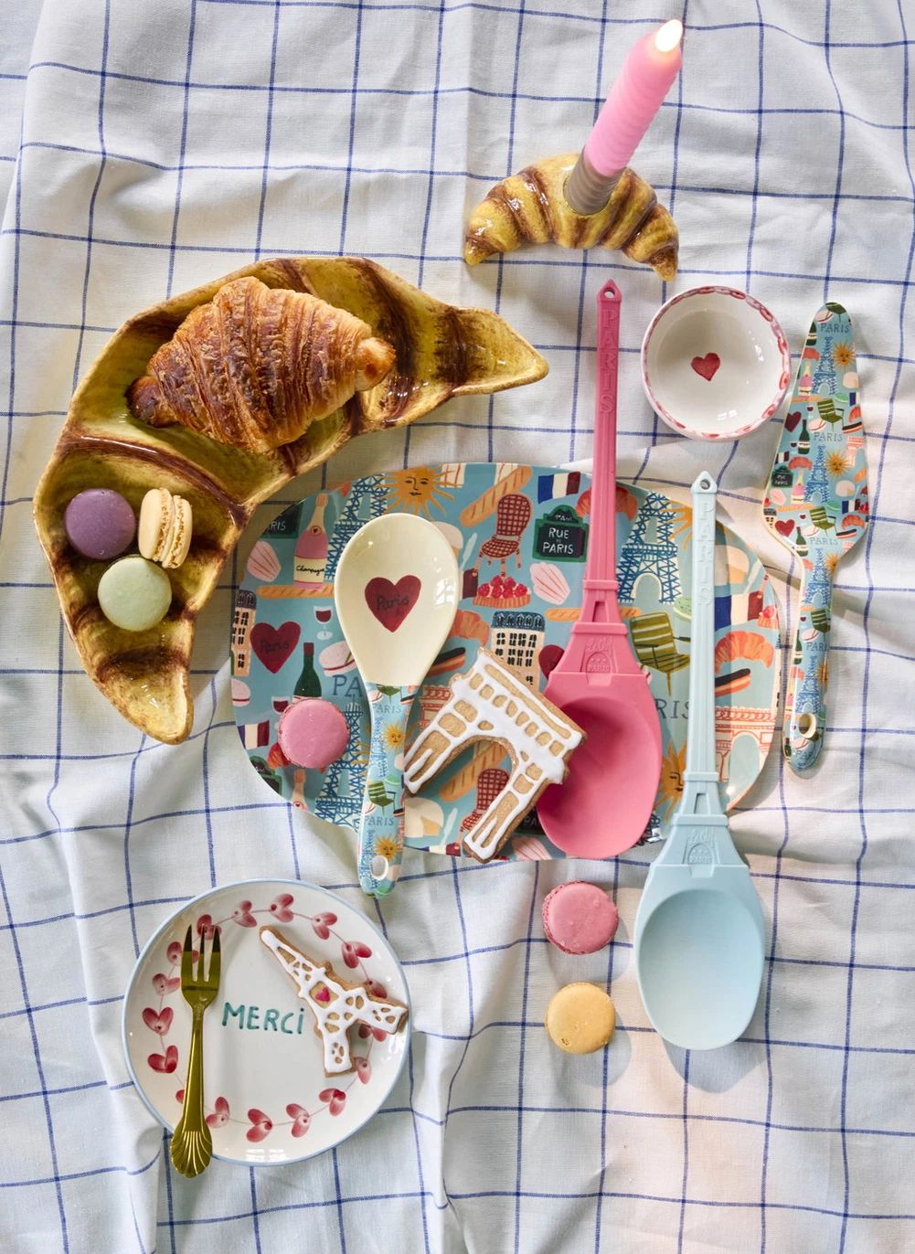 Bougeoir en Céramique Croissant | Beige- Image produit n°1