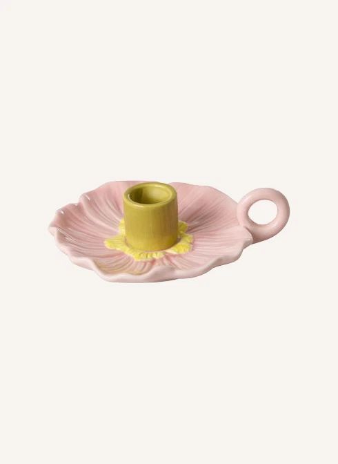 Bougeoir en Céramique Fleur | Rose