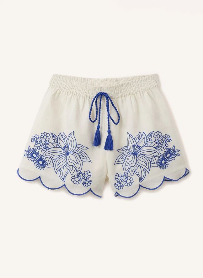 Short Camelia Brodé | Blanc