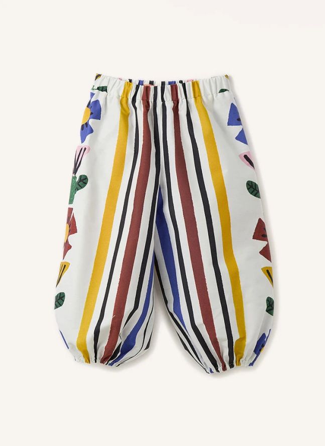 Pantalons Jardin Rayures | Blanc
