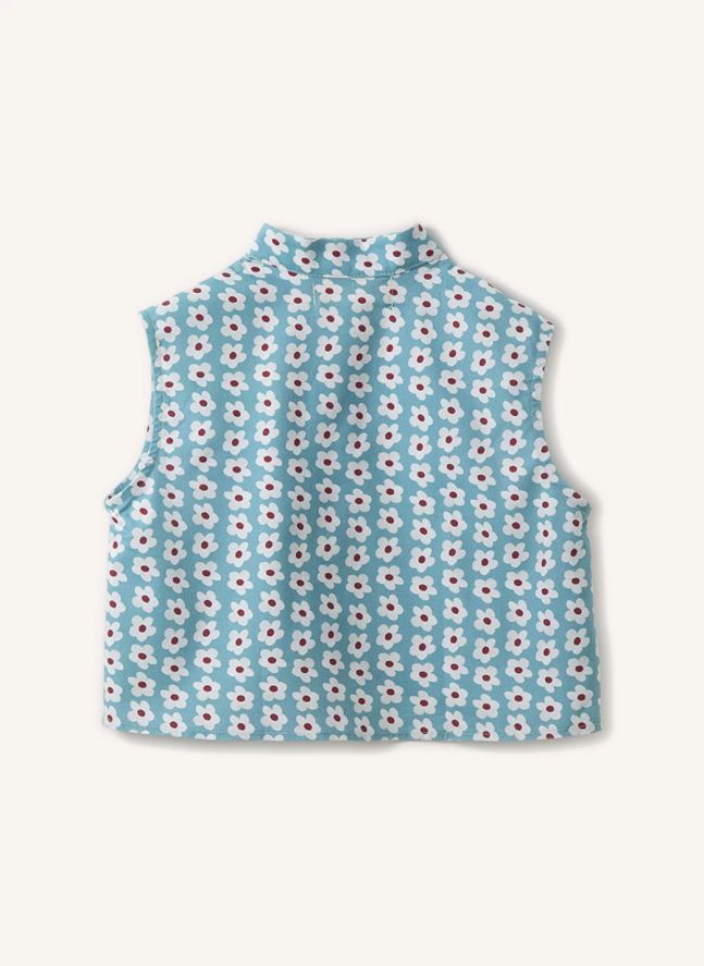 Blouse Fleurie | Bleu Clair