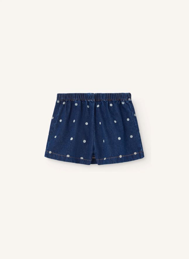 Jupe Short Olingo Pois Denim | Bleu foncé