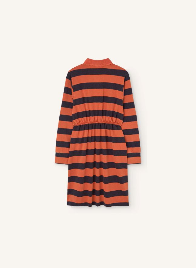 Robe Pigeon Rayée Coton Bio | Rouge