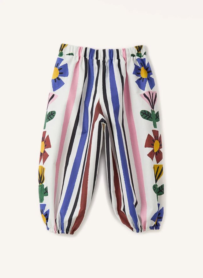 Pantalons Jardin Rayures | Blanc