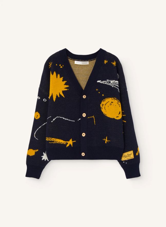 Cardigan Racoon Etoiles | Bleu marine