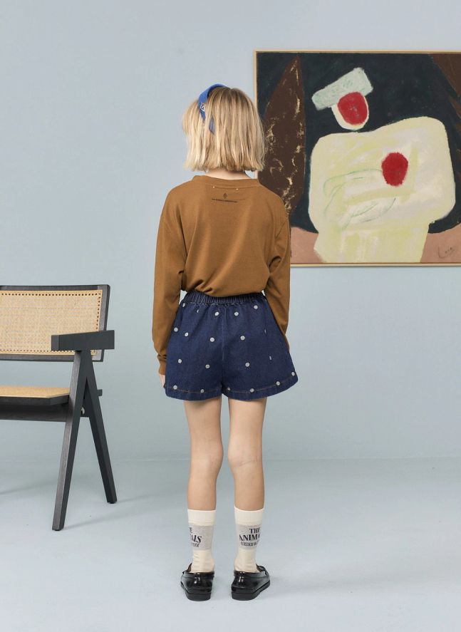 Jupe Short Olingo Pois Denim | Bleu foncé