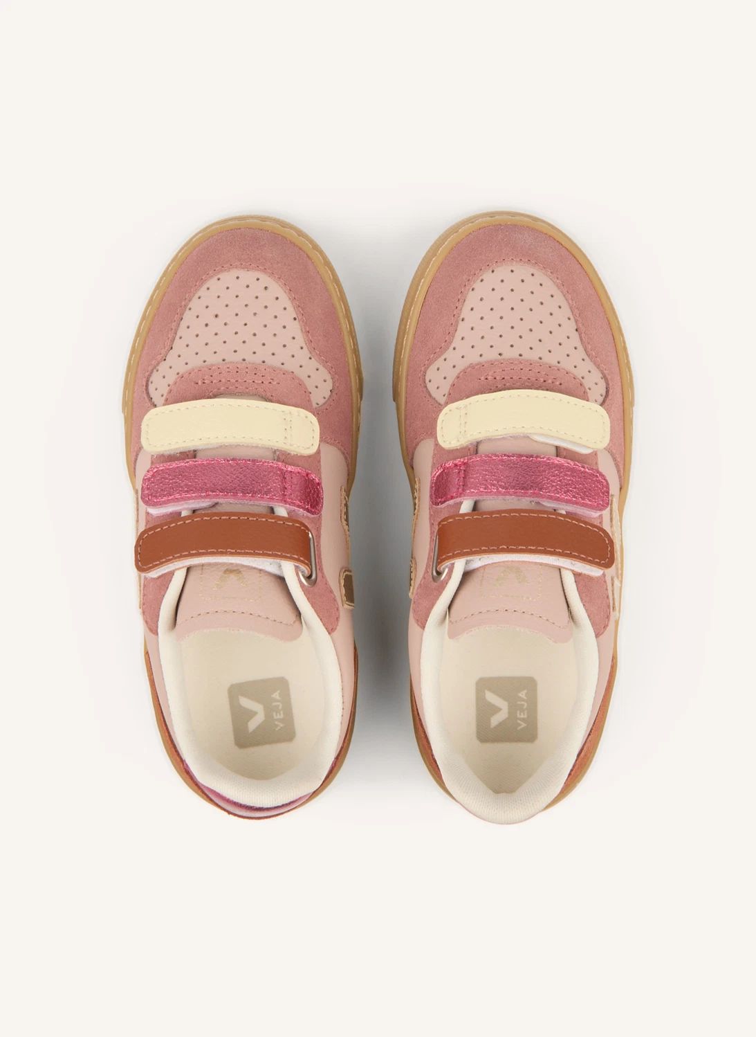 Baskets Scratchs Small V-10 Cuir | Rose poudré- Image produit n°3