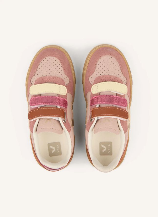 Baskets Scratchs Small V-10 Cuir | Rose poudré