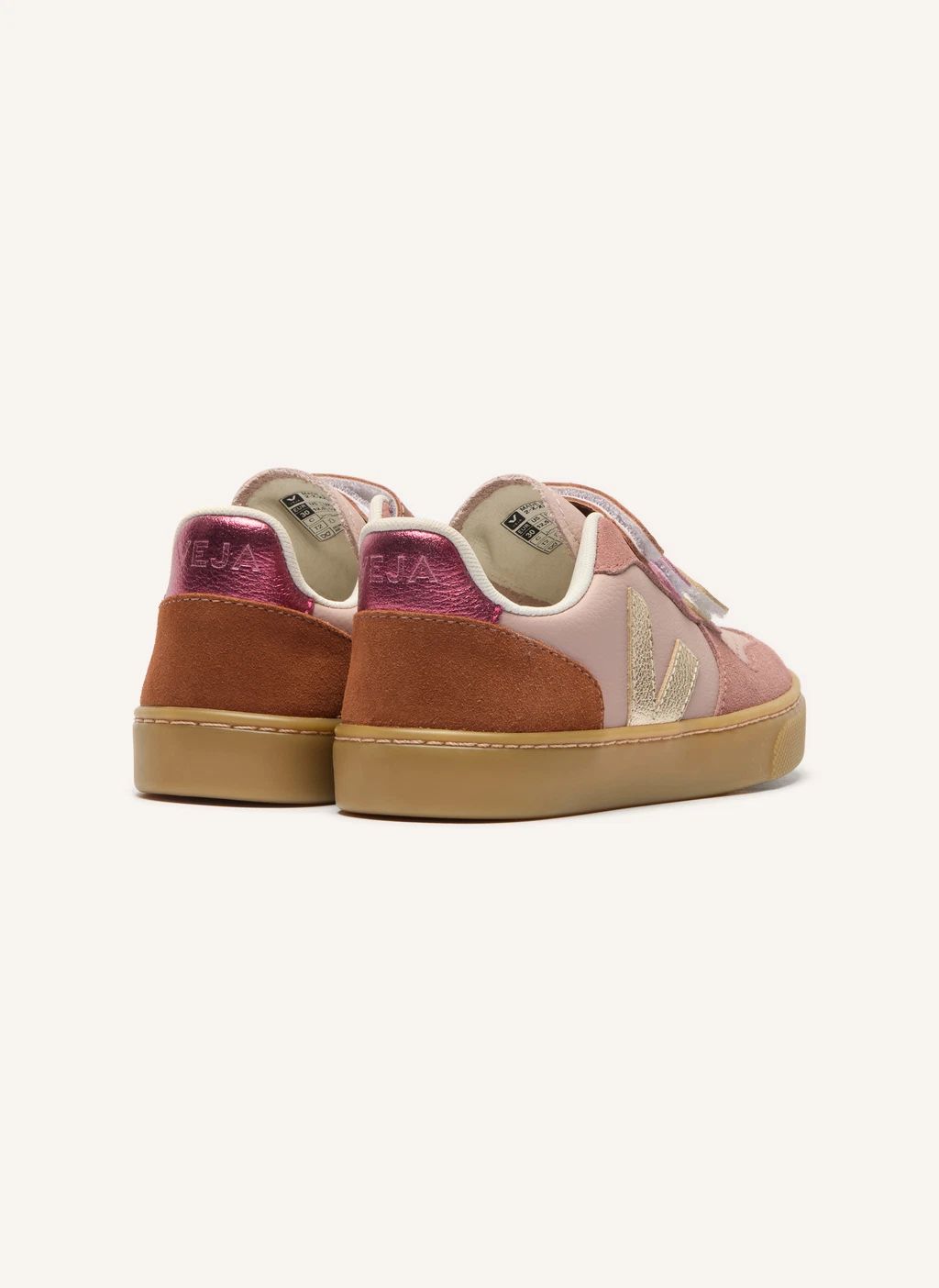Baskets Scratchs Small V-10 Cuir | Rose poudré- Image produit n°2