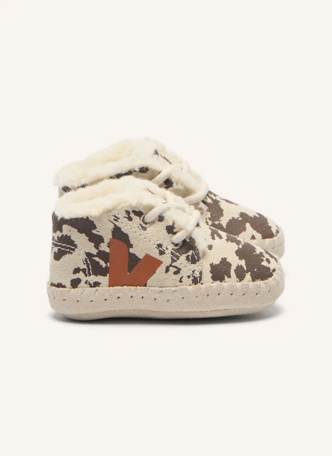 Chaussons Fourrés Vache | Marron
