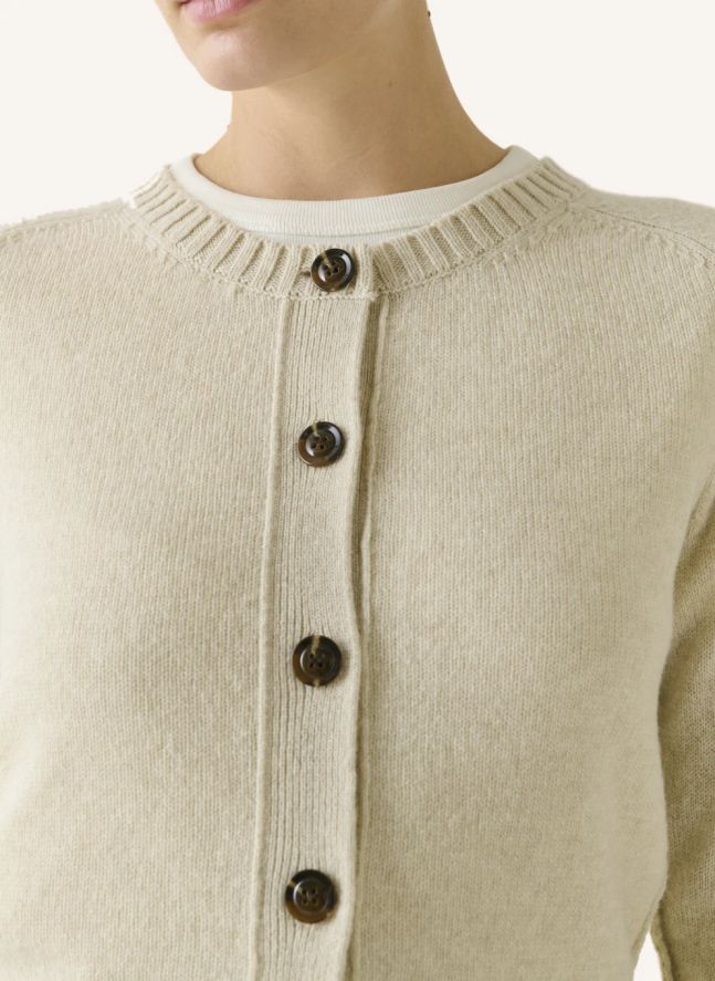 Cardigan Virginia Laine Mérinos | Beige chiné