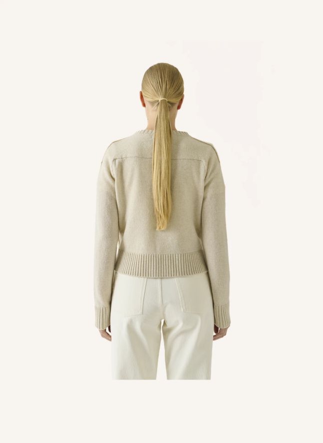 Cardigan Virginia Laine Mérinos | Beige chiné