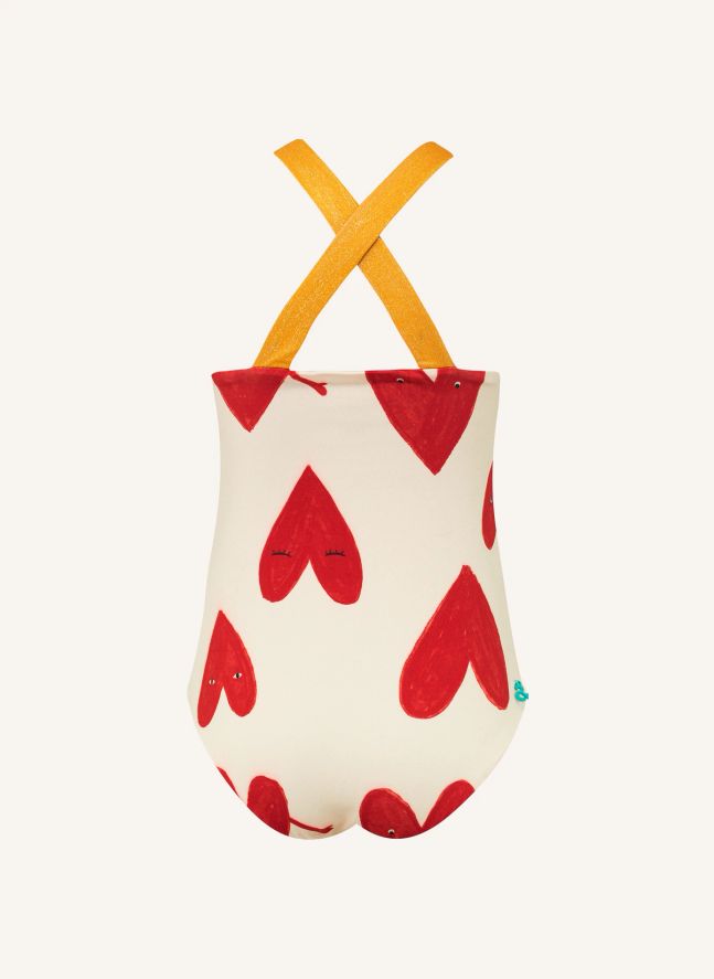 Maillot de Bain Croisé Cœurs | Crème