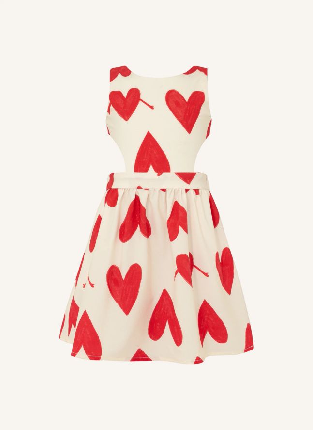 Robe Queen Cœurs | Crème