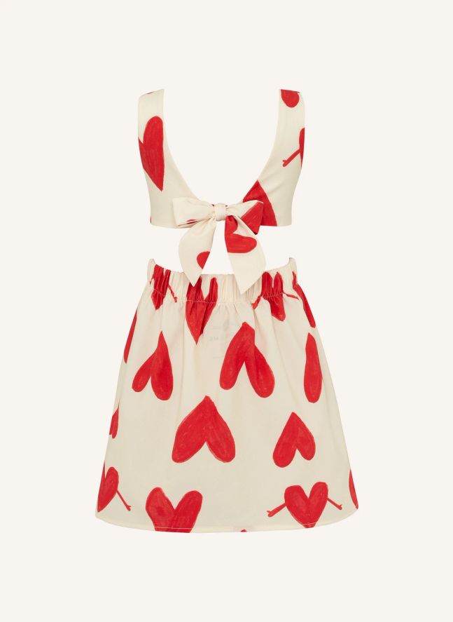 Robe Queen Cœurs | Crème