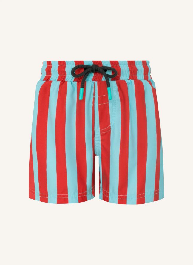 Short de Bain Rayé | Rouge