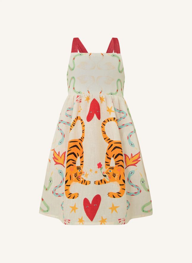 Robe Croisée Tigres | Crème