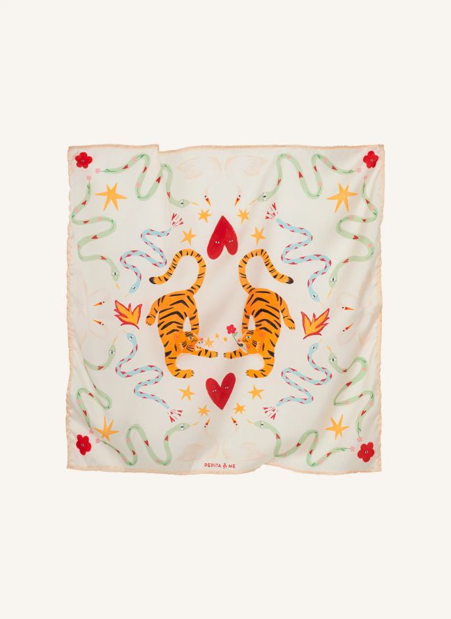 Foulard Tigres | Crème