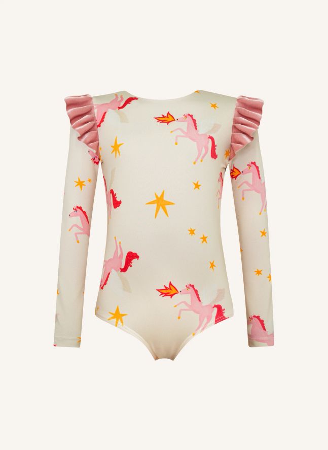 Maillot de Bain Manches Longues Pegases | Crème