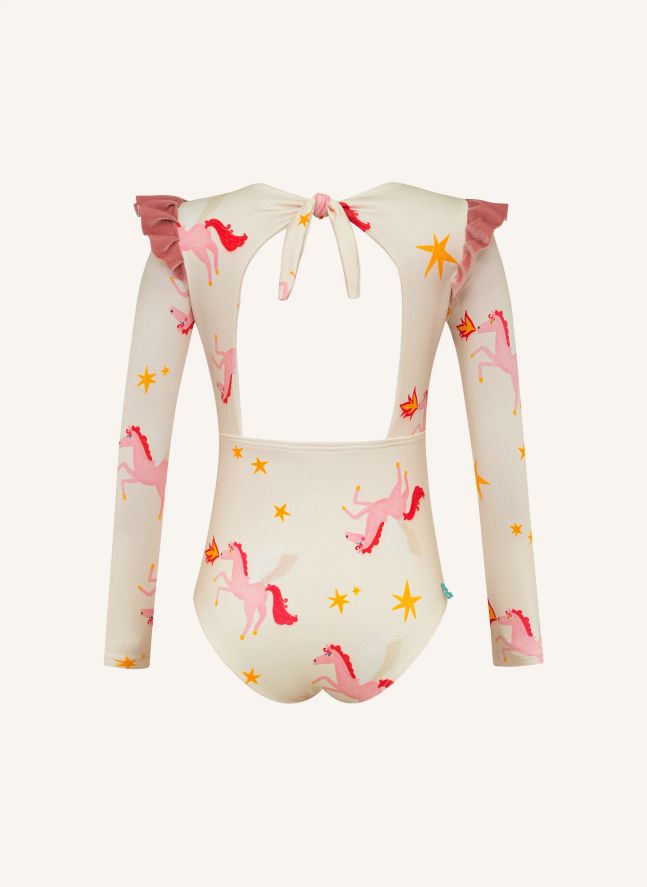 Maillot de Bain Manches Longues Pegases | Crème