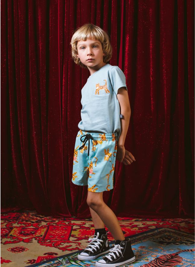 Short de Bain Tigres | Bleu Clair