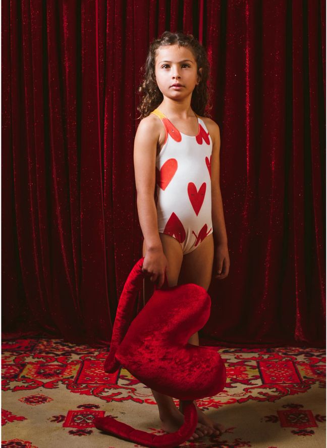 Maillot de Bain Croisé Cœurs | Crème