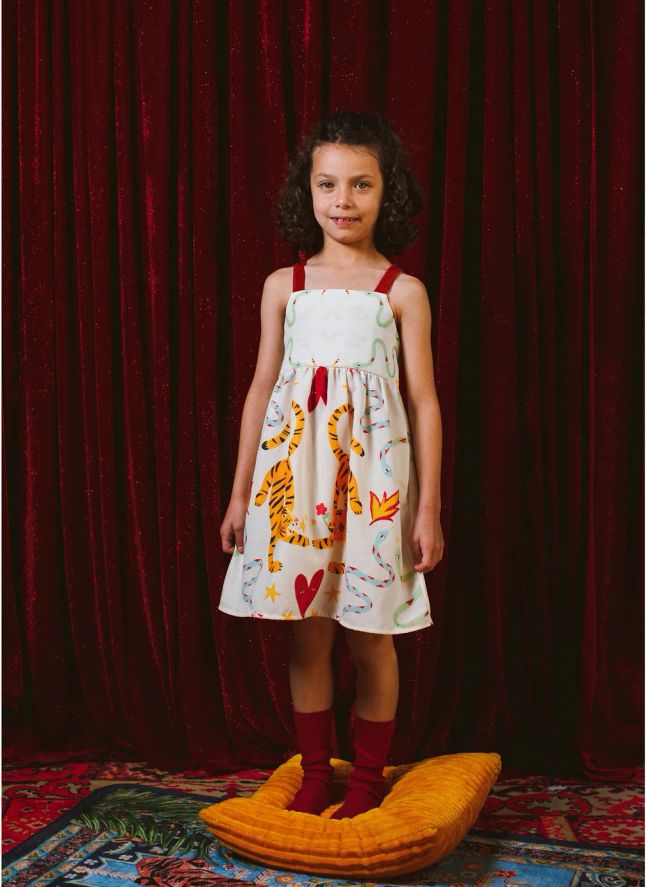 Robe Croisée Tigres | Crème