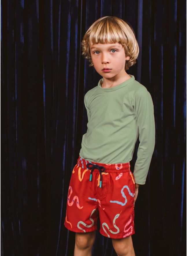 Short de Bain Serpents | Rouge