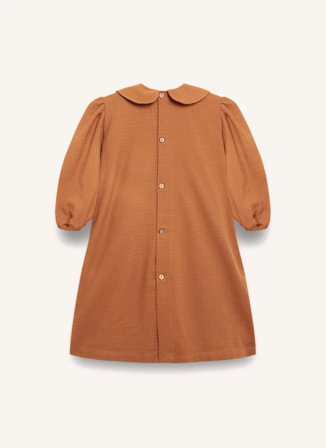 Robe Smockée Coton Bio | Terracotta