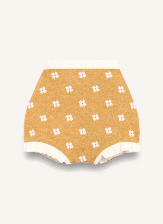 Short Fleuri | Jaune moutarde