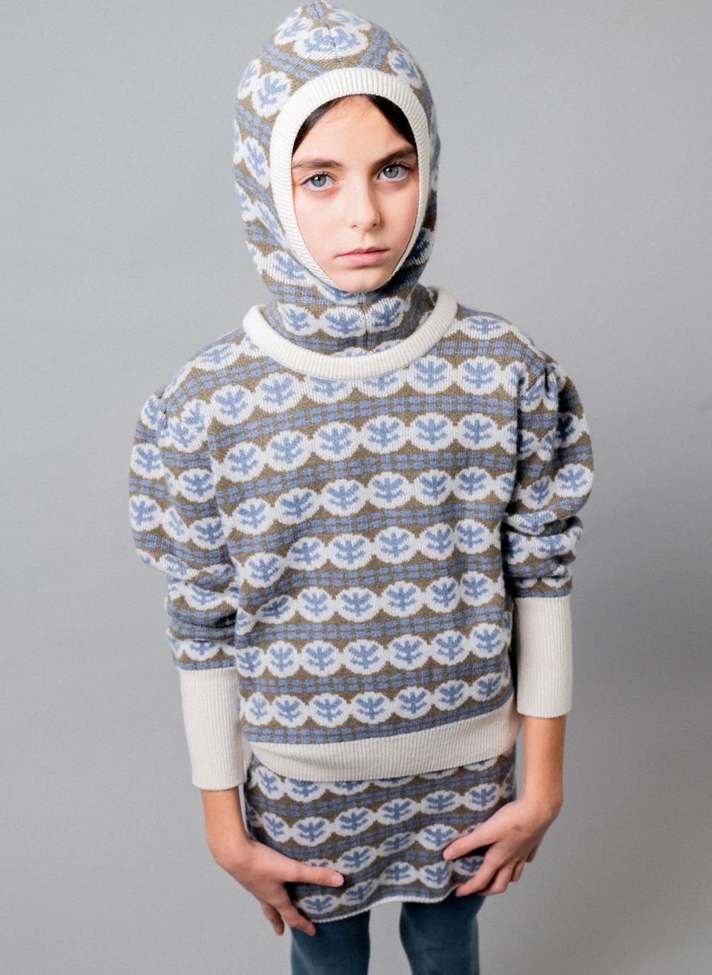Cagoule Julieta Laine Merinos | Bleu- Image produit n°2