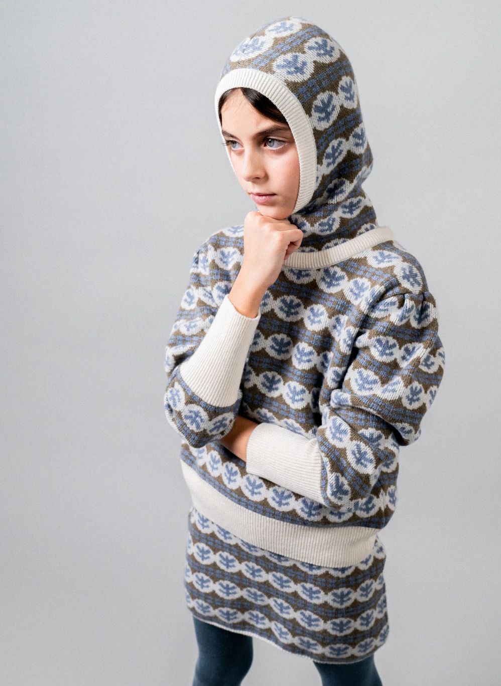 Cagoule Julieta Laine Merinos | Bleu- Image produit n°3