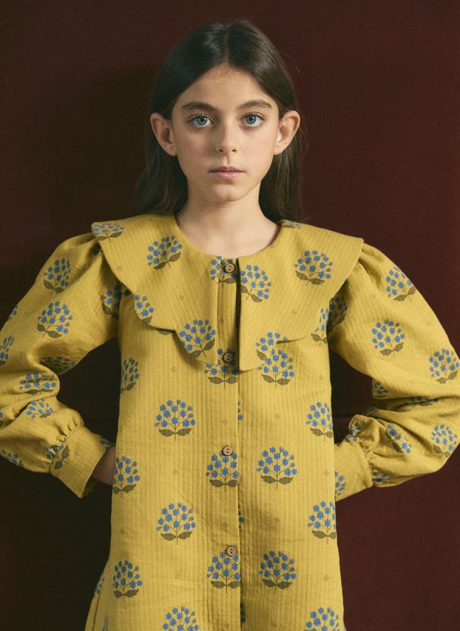 Robe Arboleda Fleurs Coton Bio | Jaune