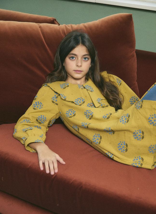 Robe Arboleda Fleurs Coton Bio | Jaune