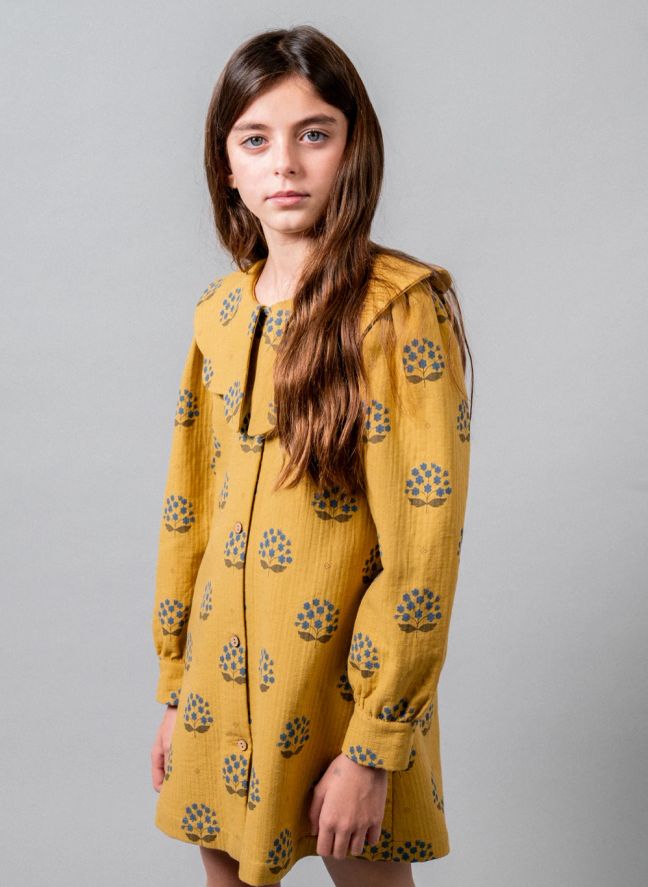 Robe Arboleda Fleurs Coton Bio | Jaune
