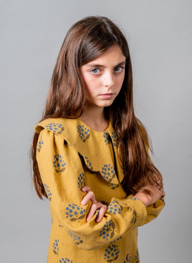 Robe Arboleda Fleurs Coton Bio | Jaune