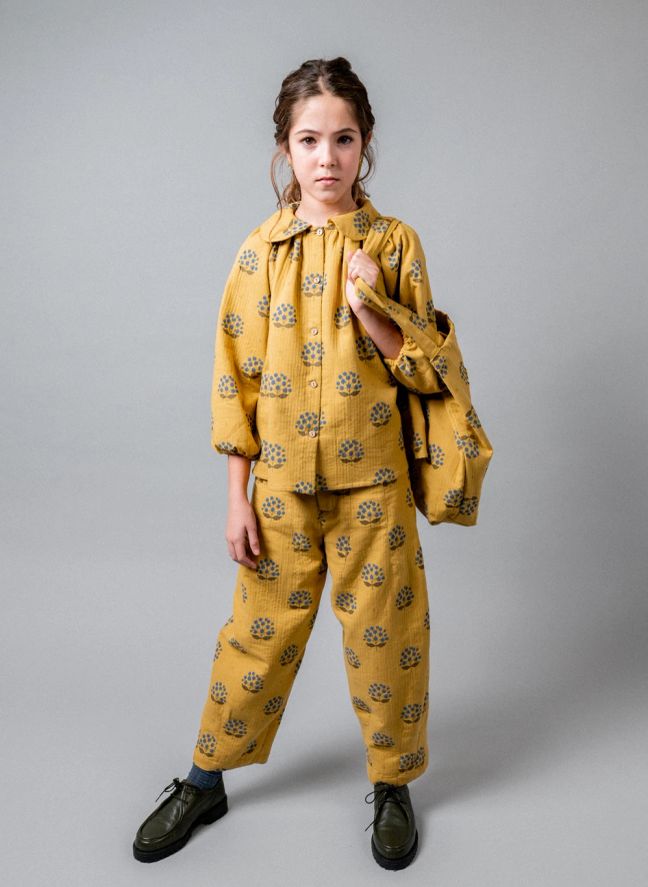 Pantalon Arboleda Fleurs Coton Bio | Jaune