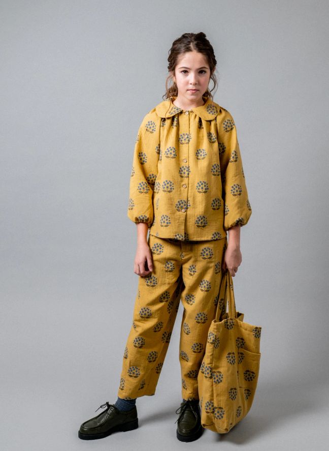 Pantalon Arboleda Fleurs Coton Bio | Jaune